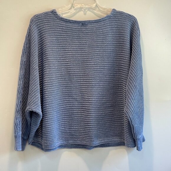 POETRY Horizontal Rib Stitch Knit 100% Heavy Linen Sweater NWT - Picture 7 of 12